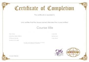 CPD Certificate paper demo